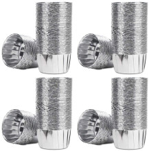 200Pcs Aluminum Foil Cupcake Cups Disposable Muffin Liners Baking Cups Aluminum Cupcake Tip Pan Silver