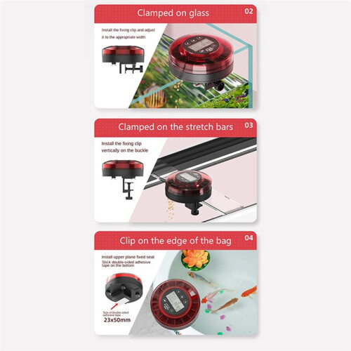 Aquarium Automatic Fish Feeder Automatic Food Dispenser with Timer Rechargeable Timer Feeder with USB Cable LCD Display 1