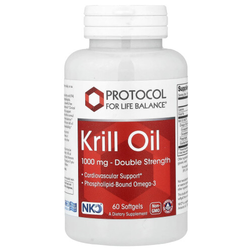 Protocol for Life Balance, Κριλ Ολί, Δύο Αξία, 1,000 mg, 60 Μυαλά Γεμίδια 1