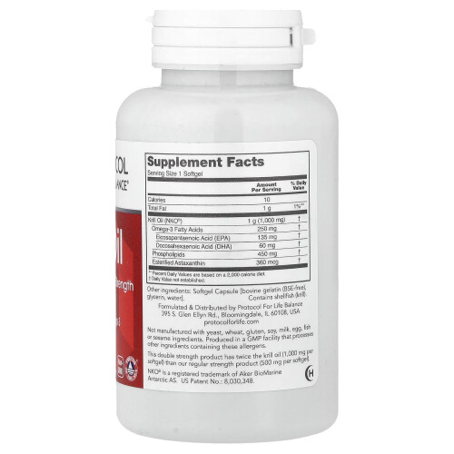 Protocol for Life Balance, Κριλ Ολί, Δύο Αξία, 1,000 mg, 60 Μυαλά Γεμίδια 2