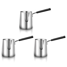 3X Stainless Steel Butter and Coffee Warmer,Turkish Coffee Pot, Butter Melting Pot and Milk Pot with Spout -(350ML)