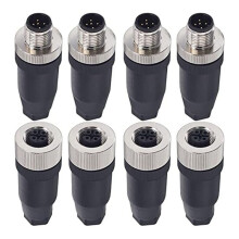 Conector de Cable de AviacióN de Panel ReceptáCulo Macho y Hembra M12 de 5 Pines, Conector Circular Industrial de 12 Mm, Juego IP67,4