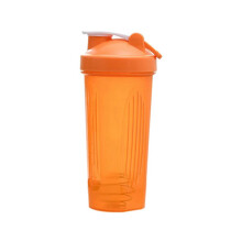 Shaker Cup Sport Draagbaar Handig Roerbeker 600Ml Plastic Shakers Fles Volwassenen Oranje