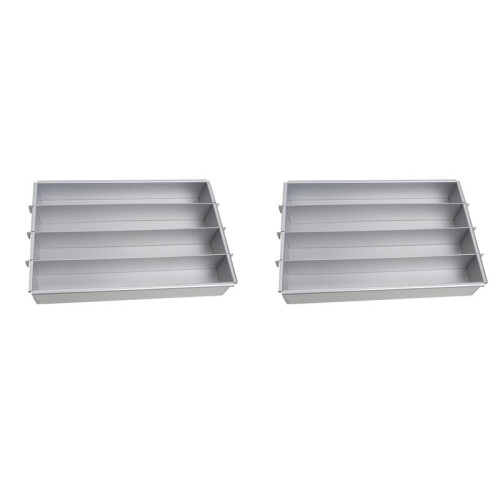 2X Forma de Bolo Battenberg Battenberg, Alumínio Anodizado de Peso Comercial, Prata B 1