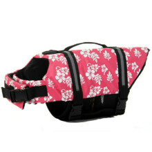 (Pink Floral, 2XL(40-50 kg)) Dog Vest Pet Life Jacket Top Safety Reflective Stripe Swimming Preserver Clothes