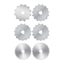 45-Mm-Rotationsschneiderklingen mit HäKelkante, Skip-Stich-Rotationsklingen, Perforierende Rotations-Ersatzklinge, 6Er-Pack