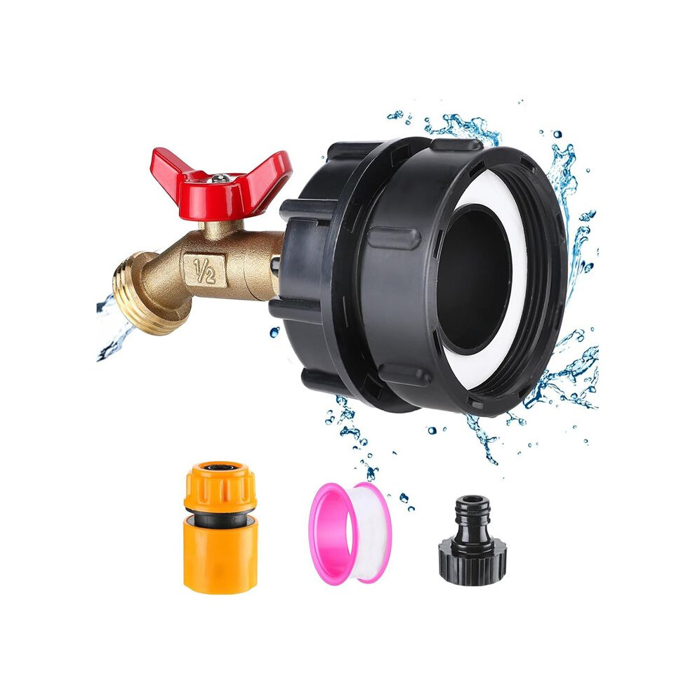Ibc Tote Water Tank Adapter -Fine Thread Fitting For 275-330 Gallon Ibc Tote Tank, Leakproof Sturdy Brass Faucet Valve 4711984249717