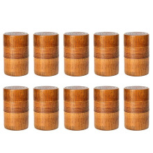 Wooden Tea Pot Handmade Kung Fu Tea Set Portable Travel Tea Storage Candy Nut Coffee Bean Powder Boxed Sealed Can,10 Pcs