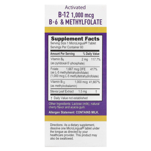 Superior Source, Geactiveerd B-12 Methylcobalamin, B-6 (P-5-P) & Methylfolate, 60 MicroLingual Instant Dissolve Tablets 2