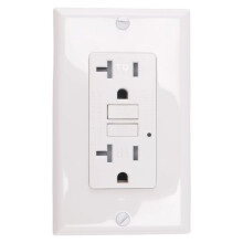 Salida GFCI de 20 A, Receptáculo Eléctrico GFI con Indicador LED, Interruptor de Circuito de Falla A Tierra A Prueba de Manipulaciones de 20 A