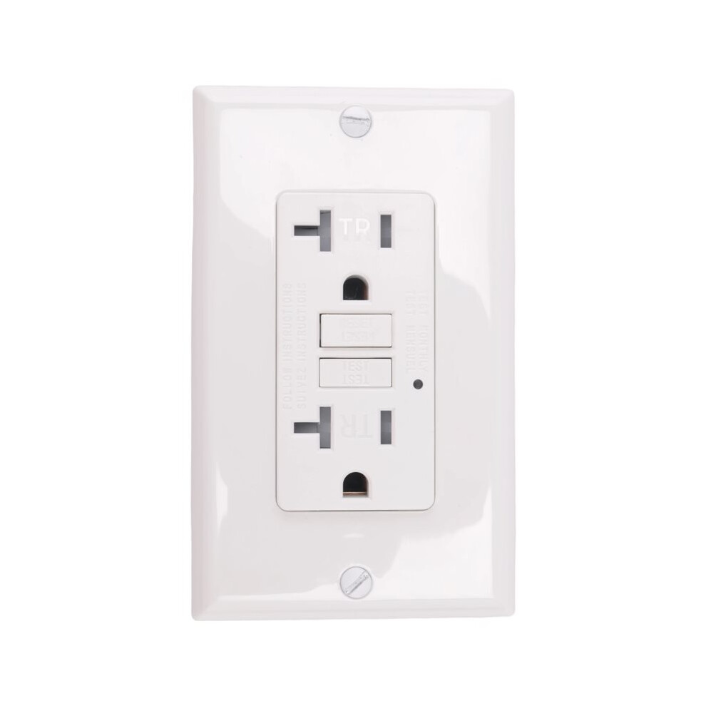 Gfci Outlet 20A, Gfi Electrical Receptacle With Led Indicator, 20A Tamper-Resistant Ground Fault Circuit Interrupter 6031269083668