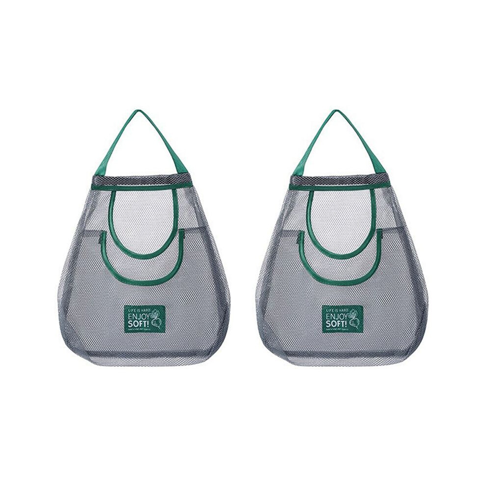 2X Reusable Kitchen Hanging Mesh Bag Large Capacity Home Fruit Vegetable Storage No.3 4713060536179