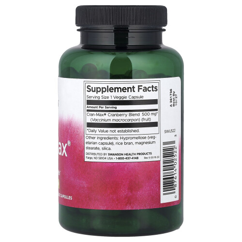 Swanson, Cran-Max, 500 mg, 120 Veggie Capsuler 2