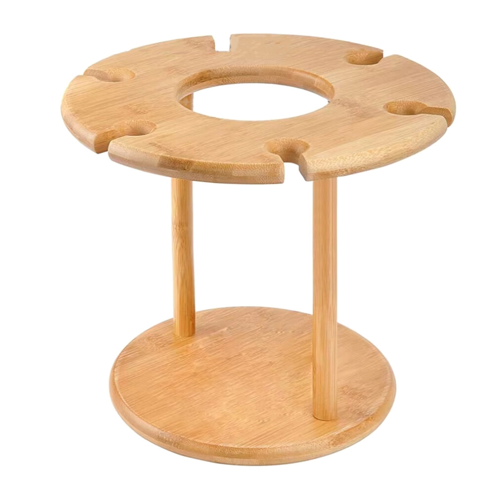 Typecat Wine Glass Rack Freestanding Stemware Storage Rack Natural Bamboo Wooden Wine Storage Glasses Tabletop Wine Glass Holder