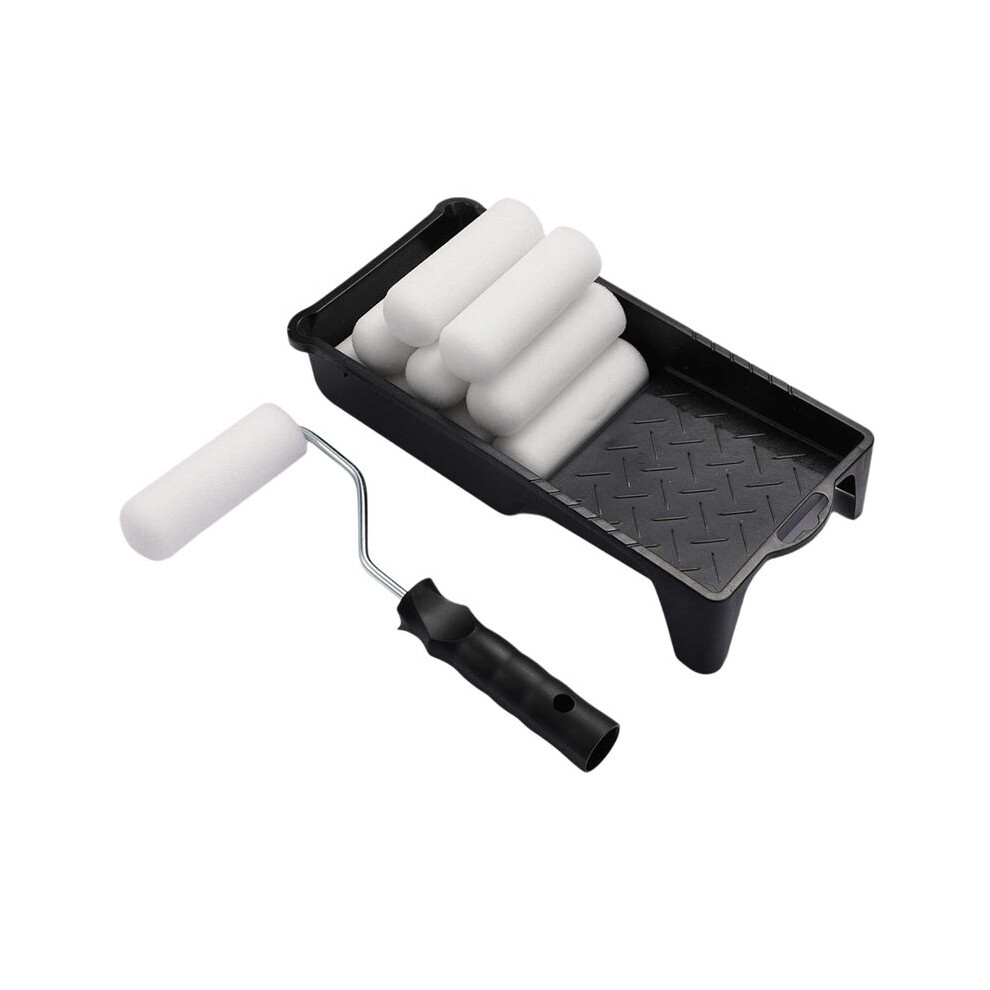 4Inch Foam Paint Roller, Roller Frame With Paint Roller Cover Replacement With Foam Covered Ends, (12 Pieces) 4713560413192