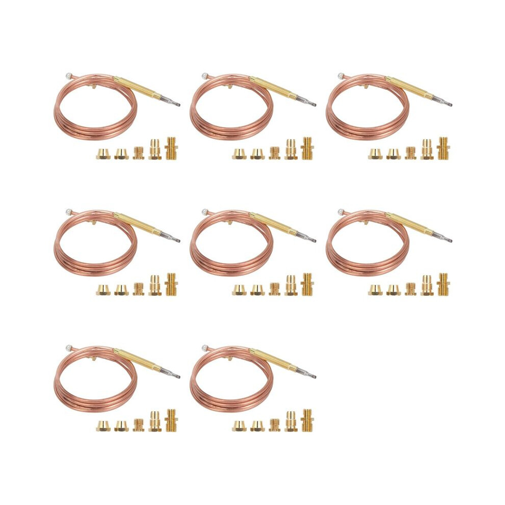 8X Universal Gas Stove Thermocouple With 40Pcs Nuts Heating Gas Burner Replacement Thermocouple Adaptor 4712564475588