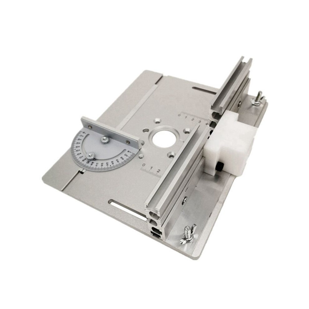 Router Table Insert Plate Miter Gauge For Woodworking Benches Table Saw Multifunctional Trimmer Engraving Machine-Silver 6133606795064