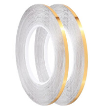 Stripe Tape,Self-Adhesive Pinstripe Tape,Gift Wrapping, Decorating Walls, 2Rolls,1/5Inx55Yd Each (Gold)
