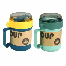 Portable Breakfast Cup Oatmeal Cup Cereal Nut Yogurt Mug Snack Cup Soup Mug Microwave with Lid Spoon for Kitchen Tool