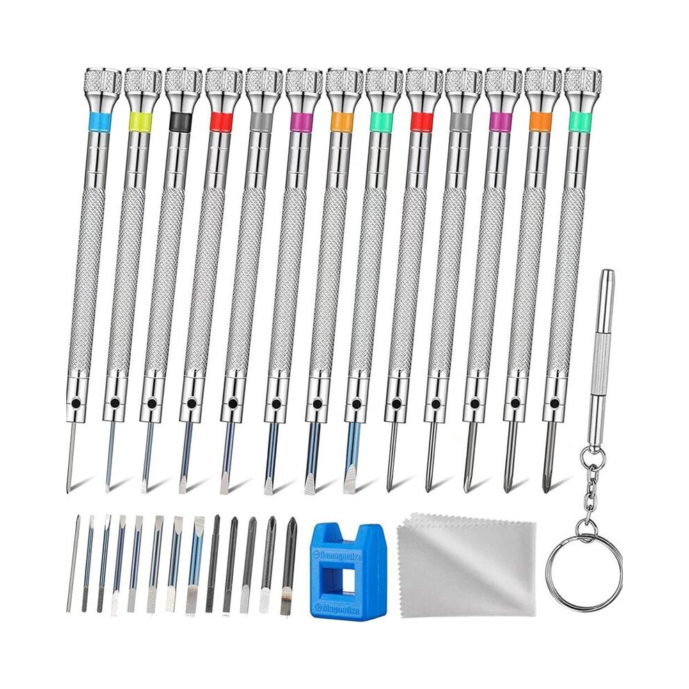 13 Pieces Watch Screwdriver Set With 13 Pieces 0.2-2.0Mm Extra Replacement Blades For Eyeglasses Sunglasses Gadgets 4711411762604