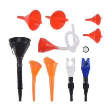 10 Pcs Automotive Funnels Set, Plastic Long Neck Oil Funnels, Snap Funnel,Right Angle FunnelsWide Mouth Fuel Funnels