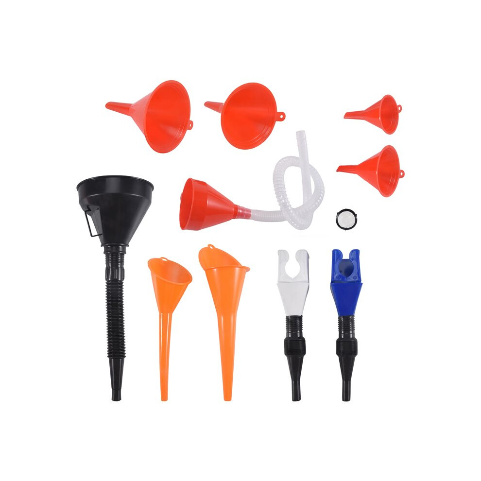 10 Pcs Automotive Funnels Set, Plastic Long Neck Oil Funnels, Snap Funnel,Right Angle Funnelswide Mouth Fuel Funnels 4712283593211