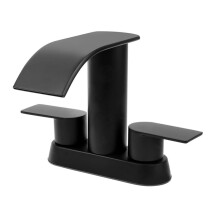Waterfall Bathroom Faucet, Bathroom Sink Faucet, Stainless Steel Lead-Free 2 Handle Faucet for Wash Basin 2 or 3 Holes