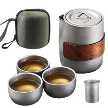 Chinese Tea Set Travel Teapot with 3 Cups Tea Cups and Tea Storage Portable Tea Set with Case Travel Teapot Double-Layer