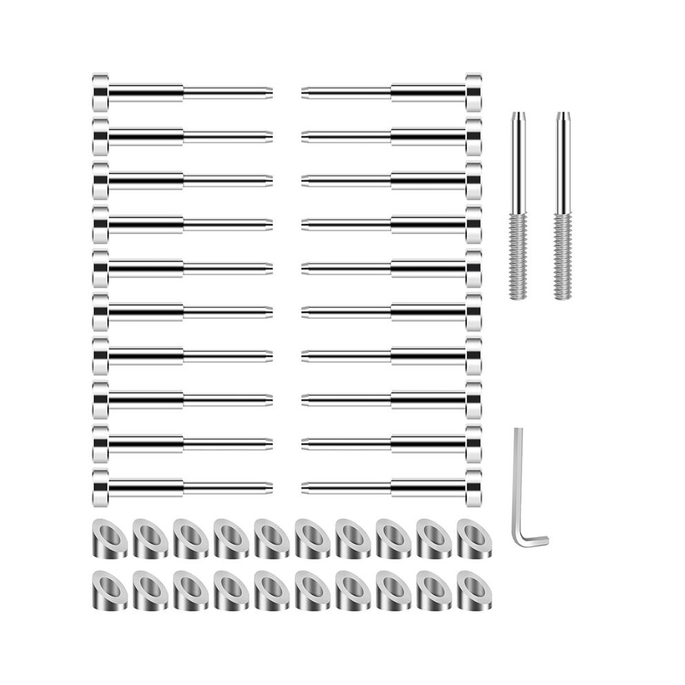 Invisible Cable Railing Kits, T316 Stainless Steel 20Pack Terminal And 20Pack Beveled Angle Washers For Cable Railing 4711680275546