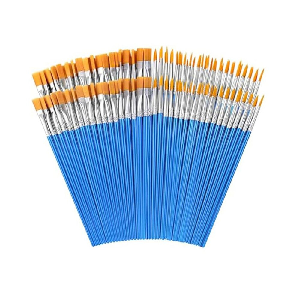 Small Paint Brushes,160 Pcs Nylon Hair Paint Brushes With Flat & Round Pointed Acrylic Paint Brushes Set 4712708509216