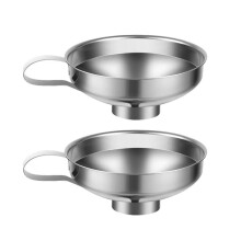 Stainless Steel Wide Mouth Canning Funnel Hopper Thick Salad Dressing Funnel Wide Mouth Can for Oil Wine Kitchen 14.1cm