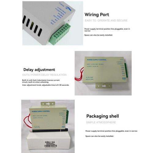 DC12V 5A Door Access Control System  Power Supply AC 110-240V for Electronic Lock Face Access Control System