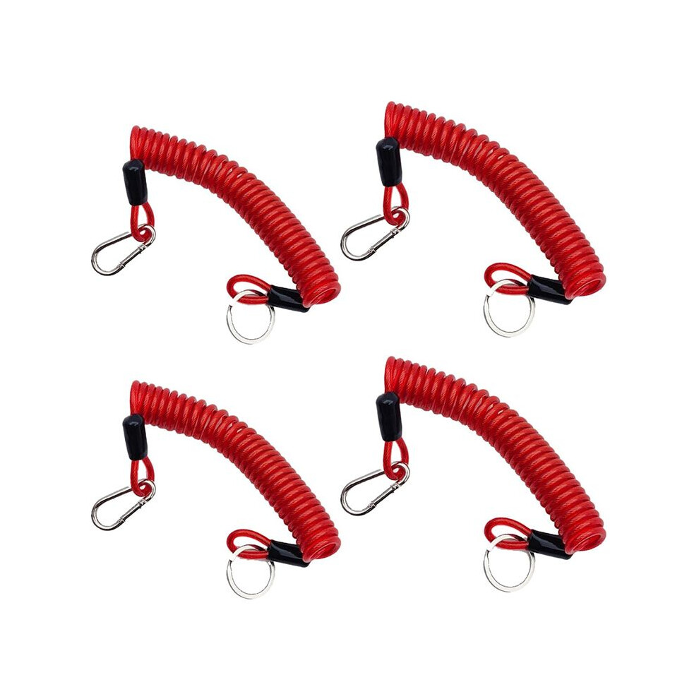 6Ft Trailer Brake Away Cable, Trailer Breakaway Safety Cable Spring Towing Coiled Wire For Rv Trailer Emergency 4Pack 6031250355002