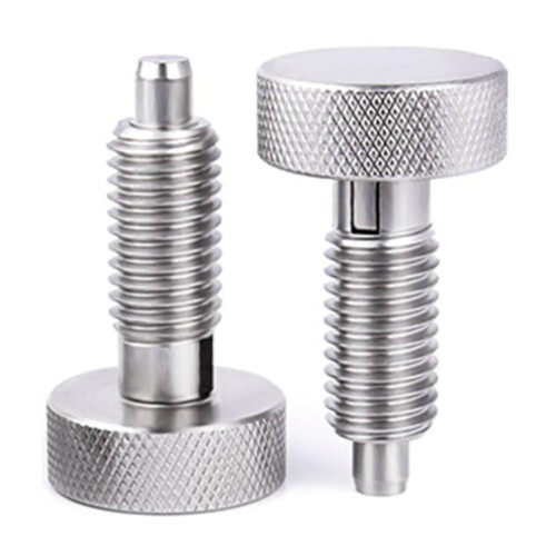 2Pcs M8 Stainless Steel Hand Retractable Spring Plungers with Knurled Handle - Quick Release Locking Pin