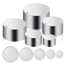 100Pcs 5 Tamanho Roundmetal Stamping Blanks, 10mm 15mm 20mm 25mm 30mm com Furos, Joias Metal Stamping Blanks