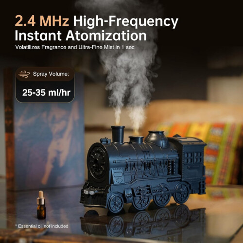 Essential Oil Diffuser, Train Diffuser Cool Mist Humidifier 2 Light 2 Mist Mode Auto Shut-Off for Home Office Bedroom 2