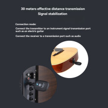 UHF-Gitarrenkabellos-System Sender-Empfänger Eingebauter Akku 50 M Tonübertragungsreichweite für Gitarrenbässe