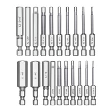 20PC Hex Hex Wrench Drill Bit Set 2.3Inch Long 1/4Inch Diameter Quick Release Shank Magnetic Screwdriver Bit Set