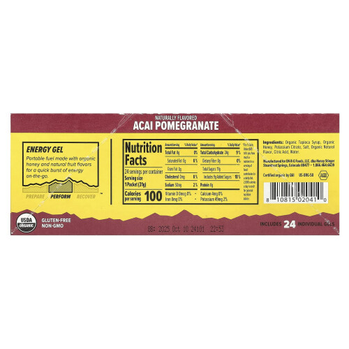 Χόνη Στίνγκερ, Energy Gel, Acai Pomegranate , 24 Packets, 1.1 oz (31 g) Each 1