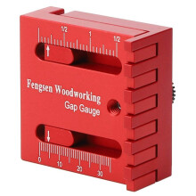 Woodworking Gaps Gauge,Depth Measuring Sawtooth Ruler, Aluminum Alloy Saw Slot Adjuster, Ruler Marking Gauge