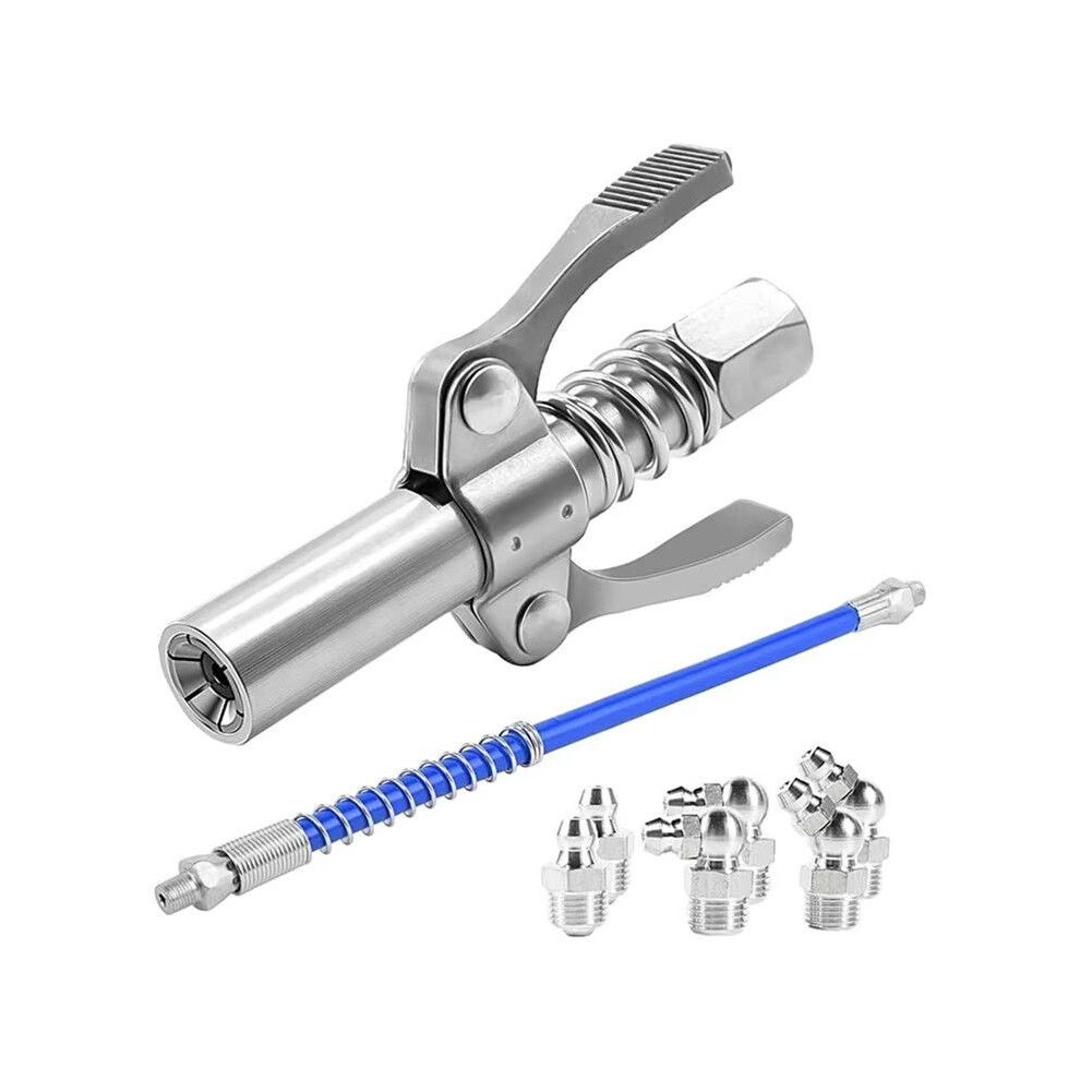 Quick Release Grease Coupler Grease Fitting Hose Coupler Double Handle Grease Tool Adapter Quickrelease Leak Proof Joint 4713613749674