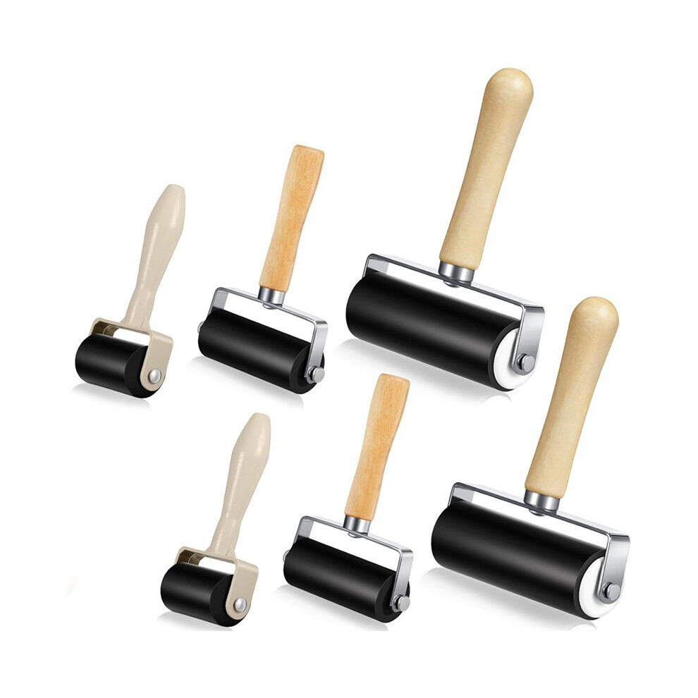 6-Piece Rubber Roller For Adhesive Printing, Ink Block Paper, Stamping, Wallpaper, Stamping Scrapbooking 4712307715278