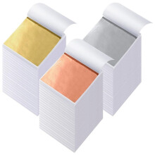 1200 Vellen Bladgoud Vellen 3 Kleuren Imitatie Bladgoud Papier Goudfolie Vellen voor Kunst Decoratie Handwerk Nagels