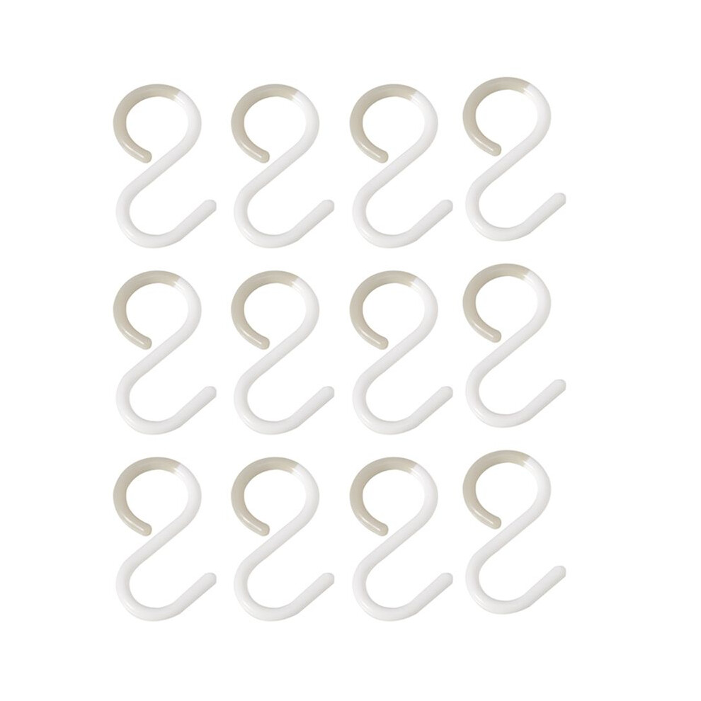 Tauoh 12Pack S Hooks Rack Hanger S Shaped Hooks Hanging Flexible Neck For Easy Twist For Kitchen Bathroom White