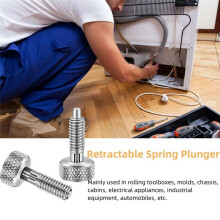 2Pcs Hand Retractable Spring Plunger, M16 Stainless Steel Quick Release Pin Lock Out Pin with Nut and Knurled Handle