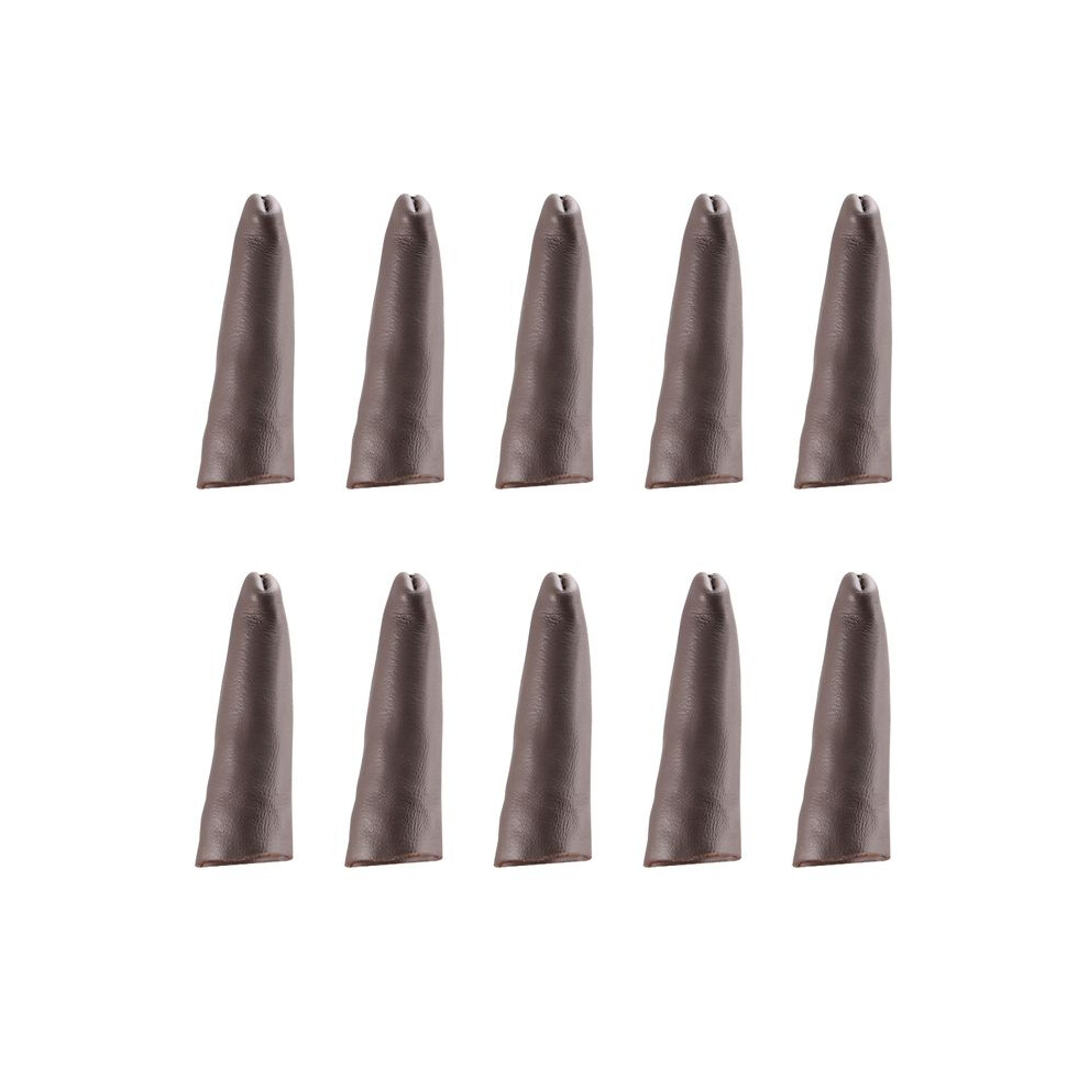 10Pcs Leather Finger Protector Finger Thimble Guards Tools For Hand Jewelry Making,Brown 6133606738511