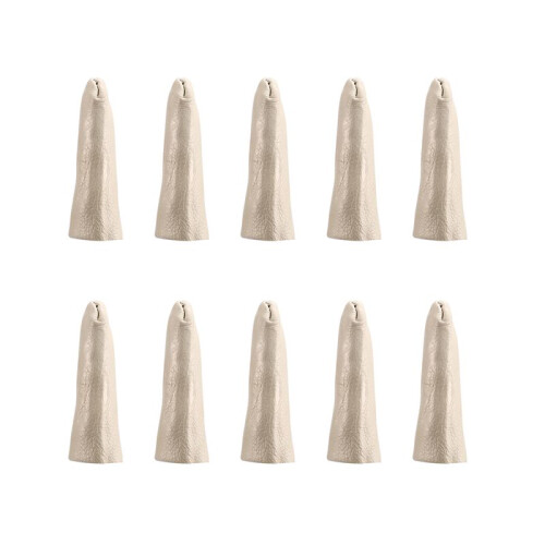 10PCS Leather Finger Protector Finger Thimble Guards Tools for Hand  Jewelry Making,Creamy-White