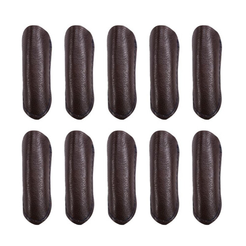 10PCS Leather Finger Protector Finger Thimble Guards Tools for Hand  Jewelry Making,Half Pack Brown