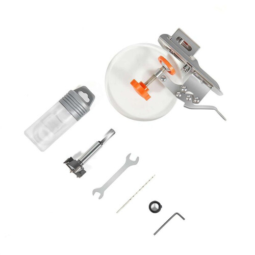 Adjustable Concealed Hinge Jig Kit, 0-30mm Door Hinge Installation Tool with Precision Positioning, Stainless Steel