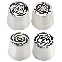 Kit de decoração de bolo extra de aço inoxidável com pontas de glacê para rosas de creme de manteiga e ferramentas de design floral 3D